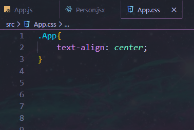 فایل App.css ایمپورت شده و className هم به دایو داده شده .