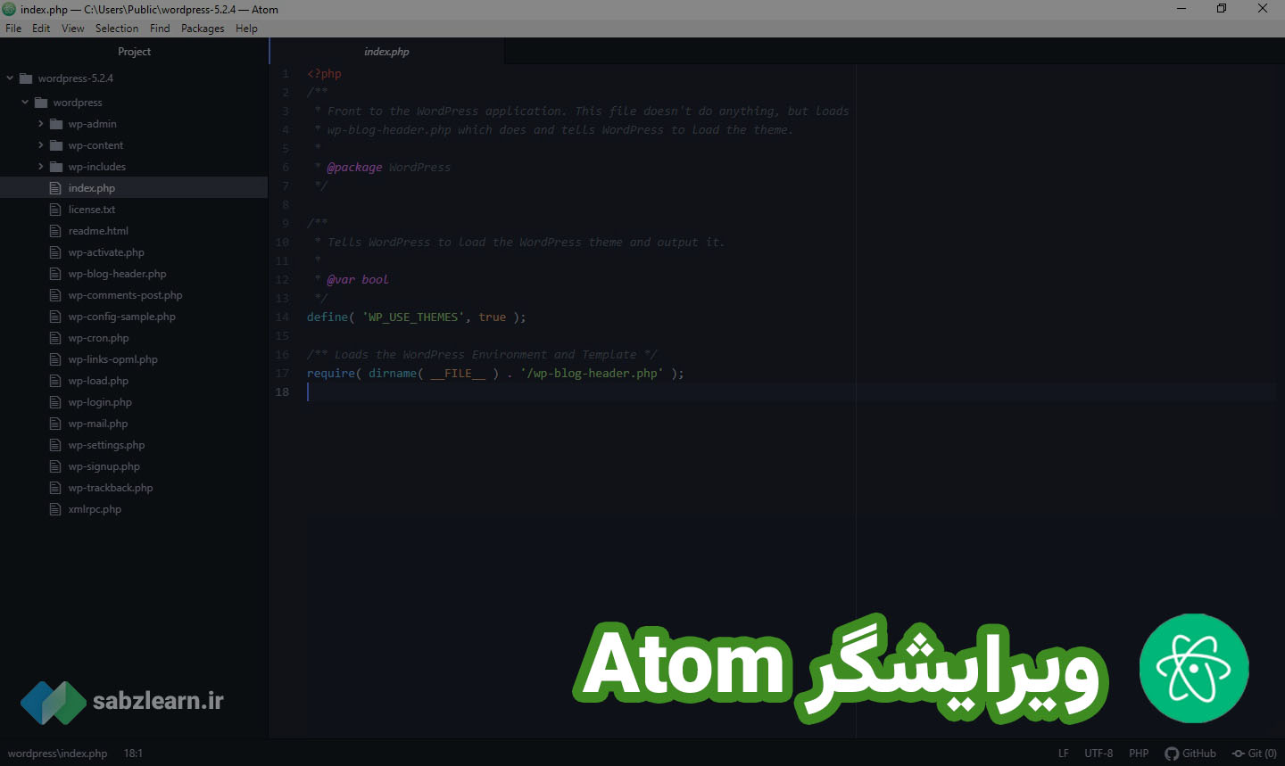محیط برنامه نویسی اتم